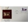 Image 1 : Folk Art Series Mallard Decoy Gold Stamp Replica First Day Cover