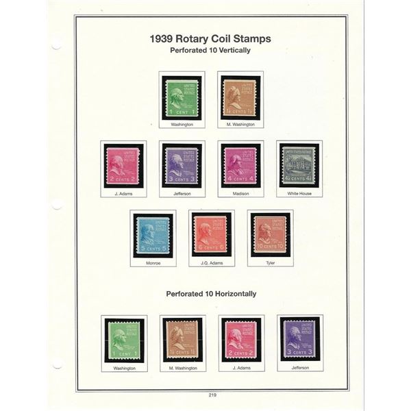 1939 Rotary Coil commemorative stamps sheet