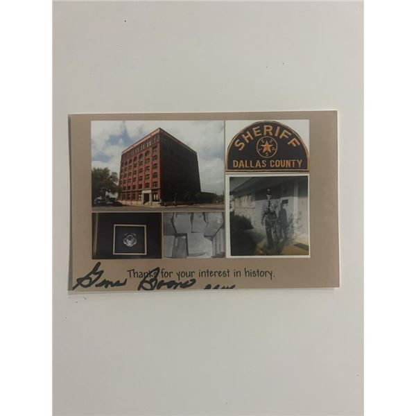 Dallas County Deputy Sheriff Eugene Boone signed postcard