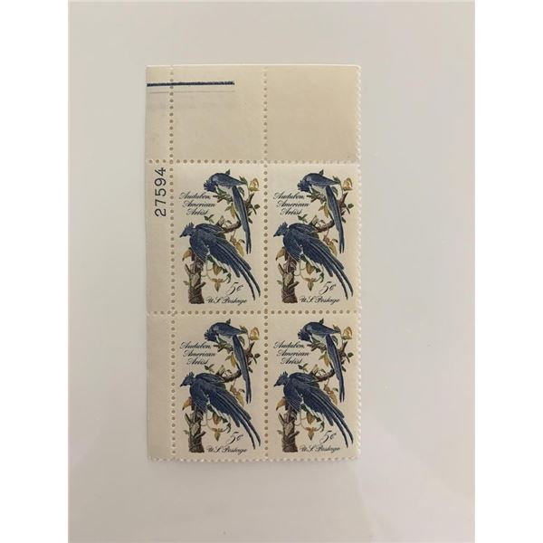 1963 5c John James Audubon Plate Block Stamps
