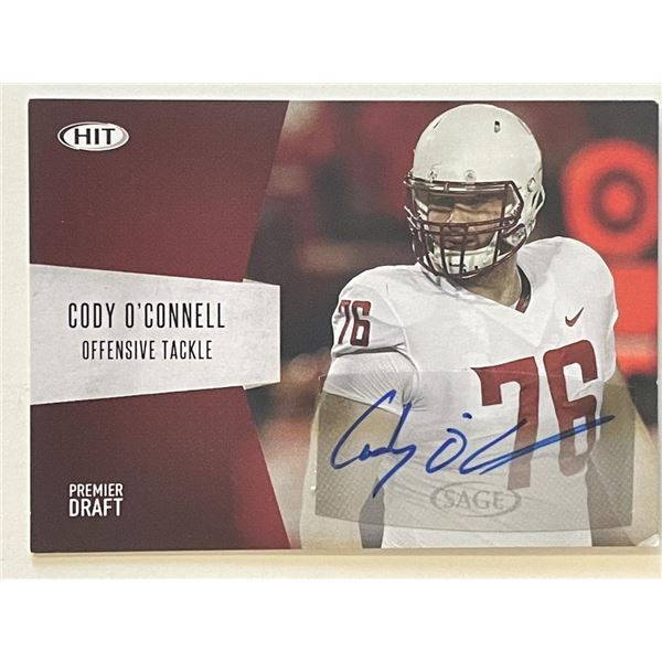 Kansas City Chiefs Cody O'Connell signed 2018 Sage Hit Premier Draft #A-8 trading card