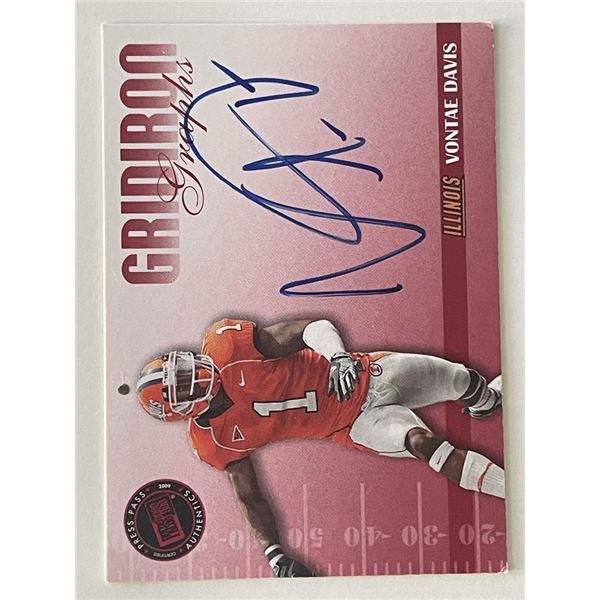 Illinois Vontae Davis signed autograph card