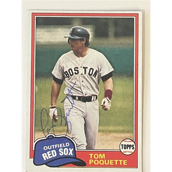 Boston Red Sox Tom Poquette Topps #153 signed trading card