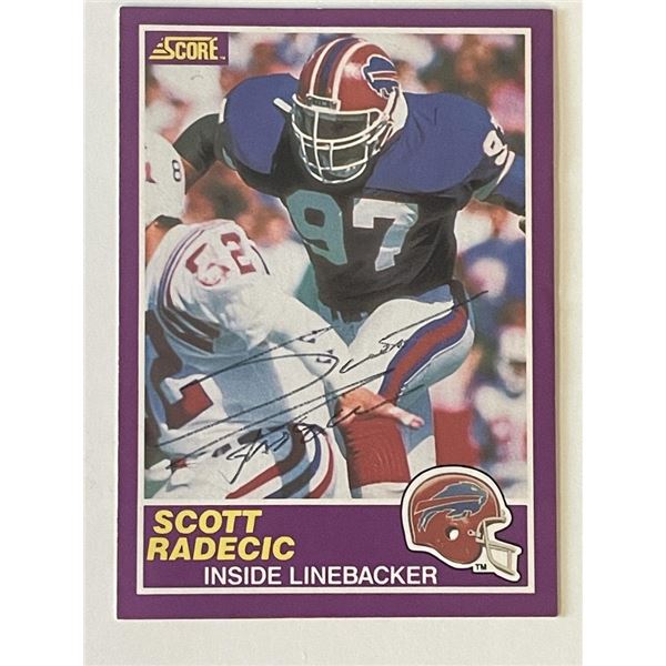 Buffalo Bills Scott Radecic signed 1989 Score #393S trading card