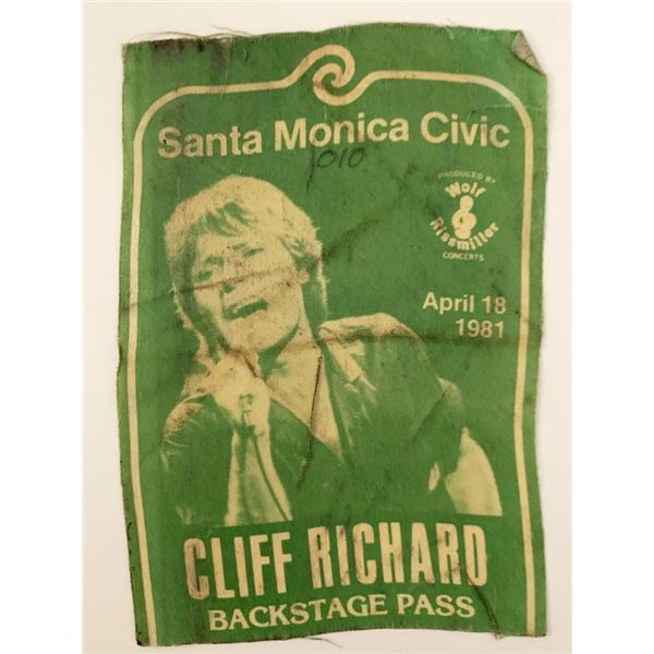 Cliff Richard 1981 Backstage Pass
