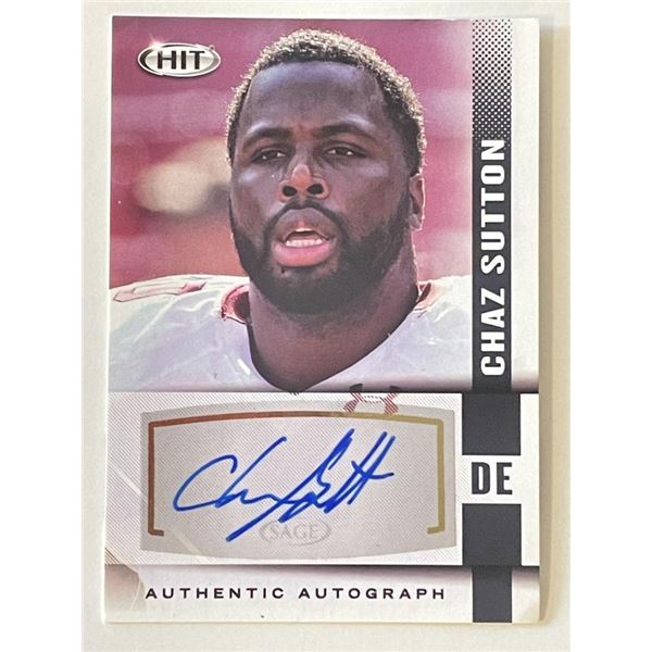 Chaz Sutton signed 2014 Sage Hit #A57 trading card