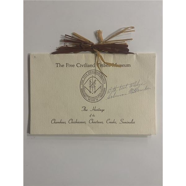 American Artist Solomon McCombs signed The Five Civilized Tribes Museum Card