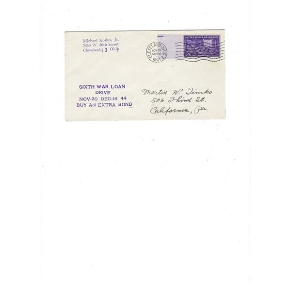 Sixth War Loan Drive - First Day Cover - 1944 - Cleveland, Ohio