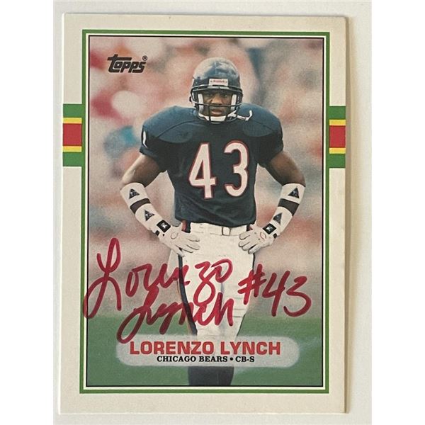 Chicago Bears Lorenzo Lynch 1989 Topps #42T  signed trading card