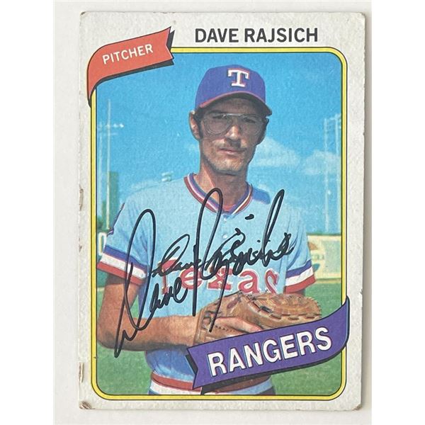 Texas Rangers Dave Rajsich signed 1980 Topps trading card
