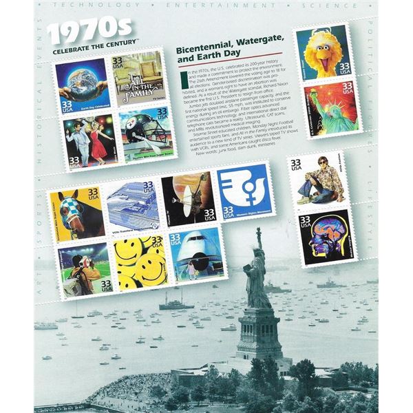 1970s Celebrate the Century Stamp Sheet