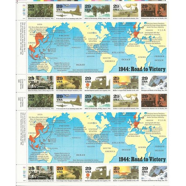 1944 WWII Road to Victory Stamps