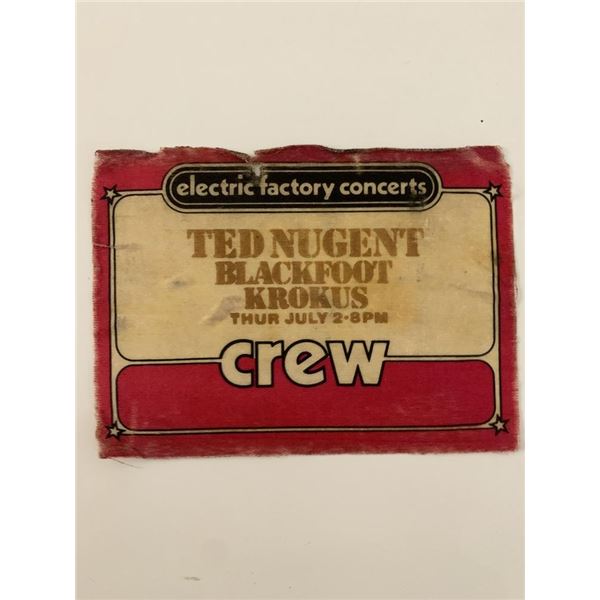 Ted Nugent Blackfoot Krokus Backstage Pass