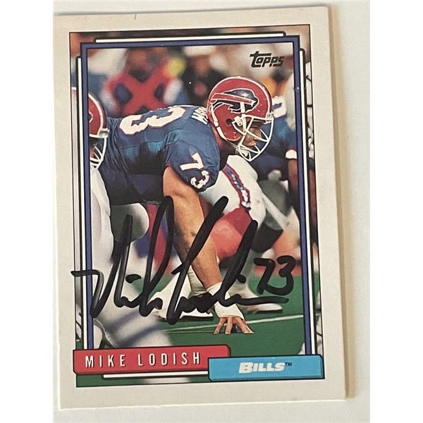 Buffalo Bills Mike Lodish signed 1992 Topps #666 trading card