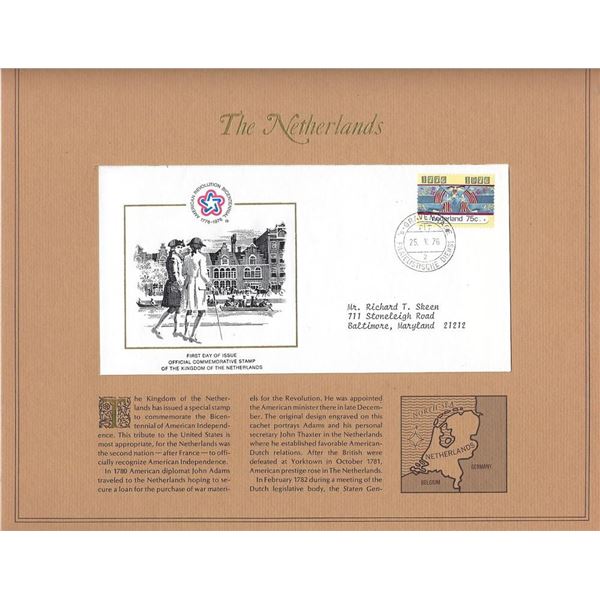 The Netherlands - American Bicentennial Commemorative FDC