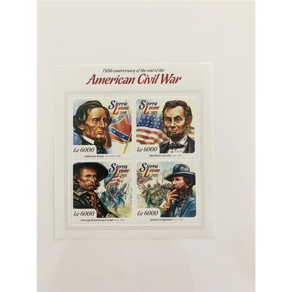 201 Anniversary of the End of American Civil War Souvenir Stamp Set