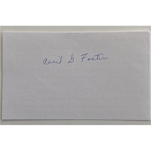 Lt. Col Cecil G. Foster original signature