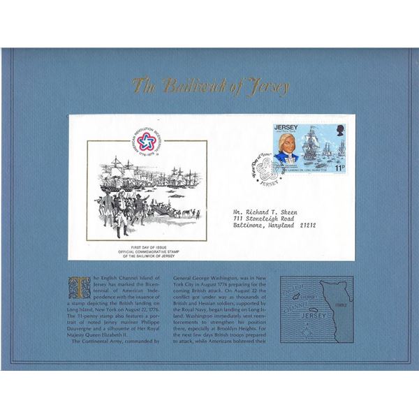 The Bailiwick of Jersey - American Bicentennial Commemorative FDC