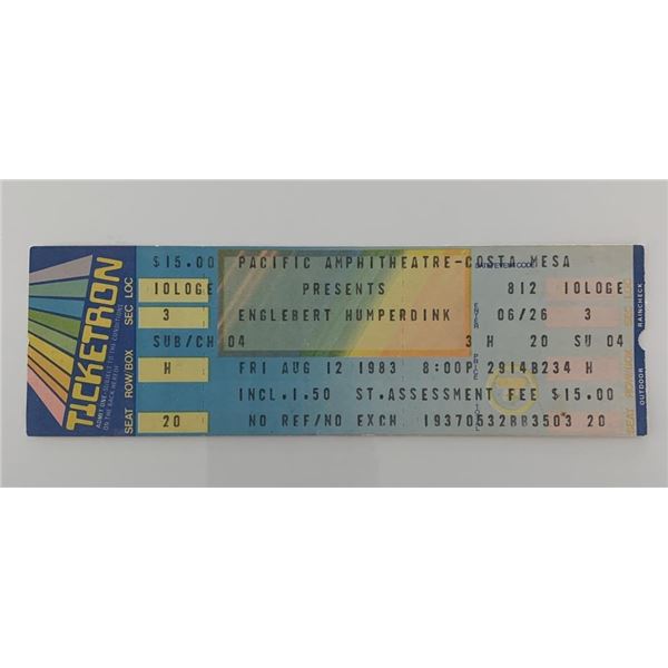 Englebert Humperdink ticket Pacific Amphitheatre 8/12/83