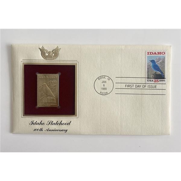 Idaho Statehood 100th Anniversary Gold Stamp Replica First Day Cover
