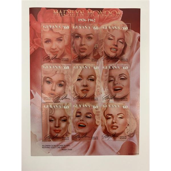 Marilyn Monroe Guyana stamp sheet