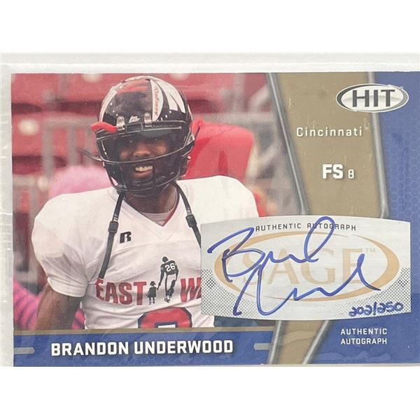 Brandon Underwood 2009 Sage Hit #44 signed trading card