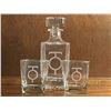 Image 1 : Etched Decanter w/ 2 Glasses