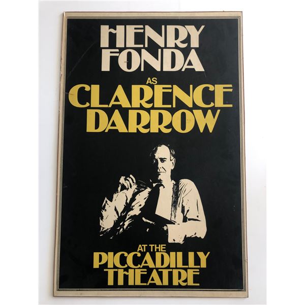 Henry Fonda Clarence Darrow Piccadilly Theatre, London 1975 Advertising Flyer