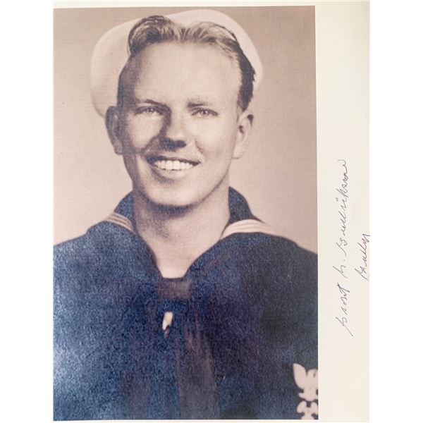 WWII D-Day Survivor Grant Gullickson Signed Photo