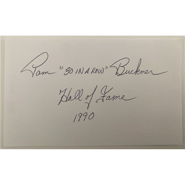 Bowling HOF 1990 Pam Buckner signed note