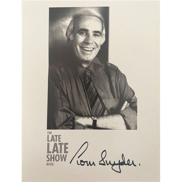 The Late Late Show TV Host Tom Snyder signed photo
