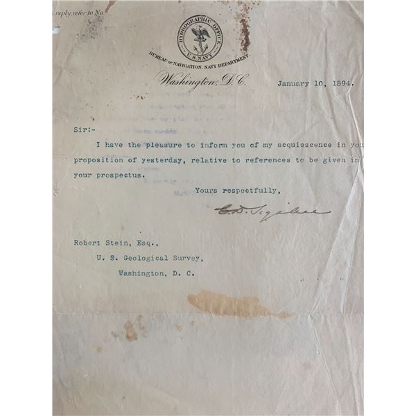 1894 U.S. Navy Signed Note