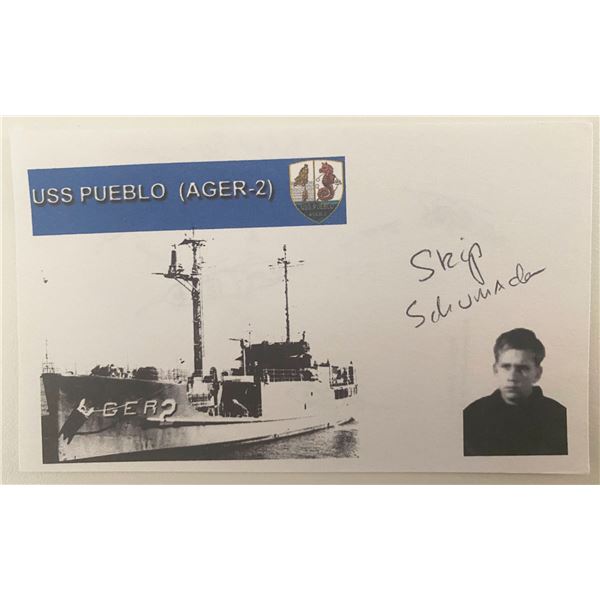U.S.S. PUEBLO P.O.W Lt. Skip Schumacher signed card