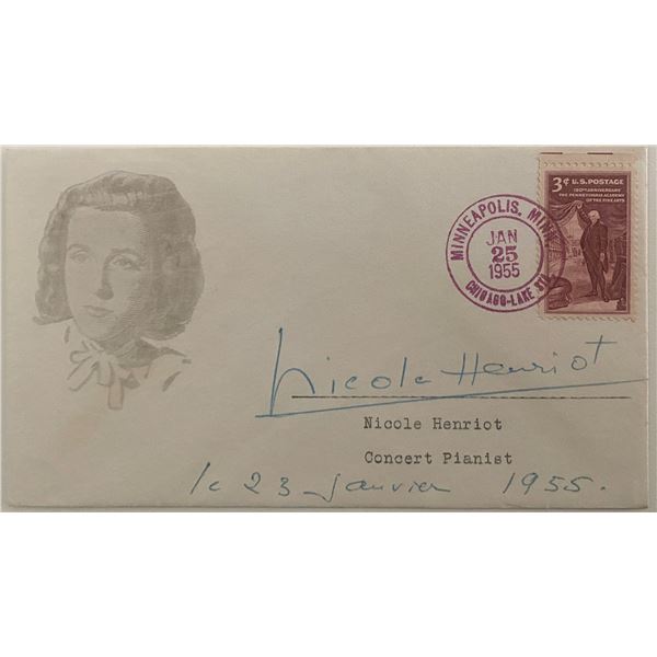 Concert Pianist Nicole Henriot signed 1955 cover