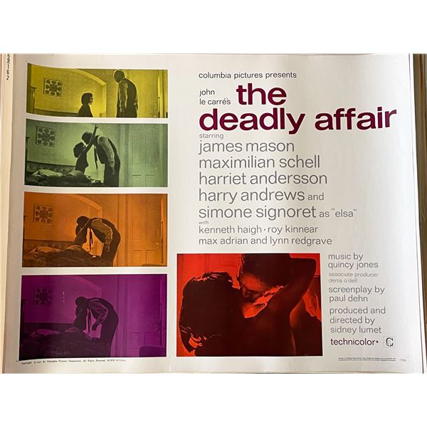 The Deadly Affair 1966 vintage movie poster