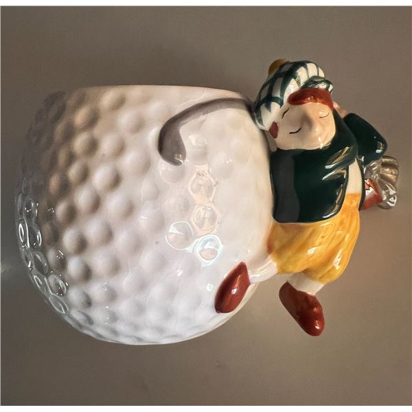 Golfer and golf ball coffee mug