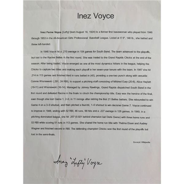 Inez Voyce Signed Wikipedia Bio Page