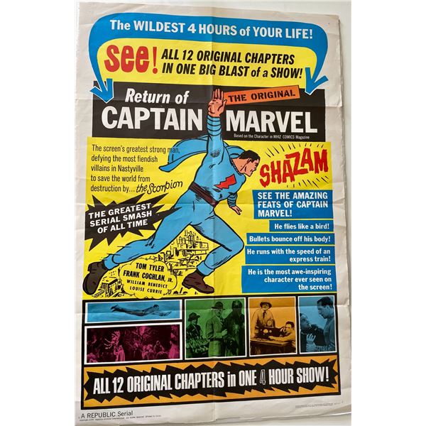 Captain Marvel vintage comic poster