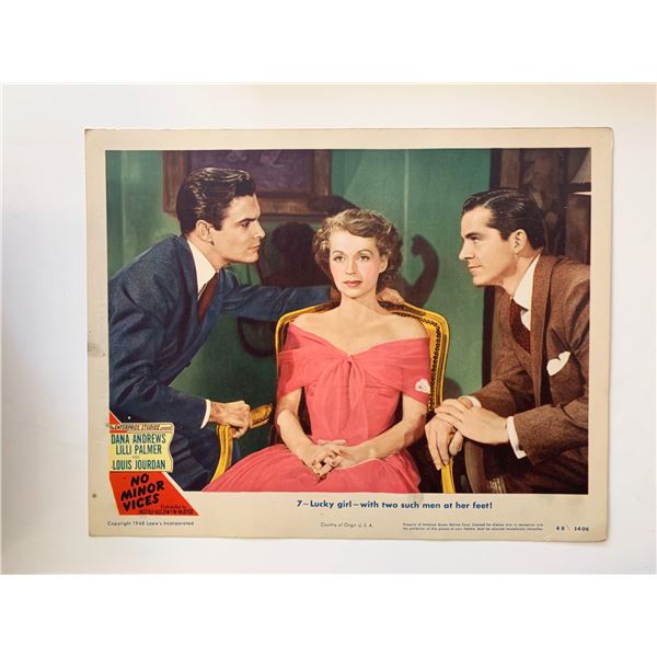No Minor Vices original 1948 vintage lobby card