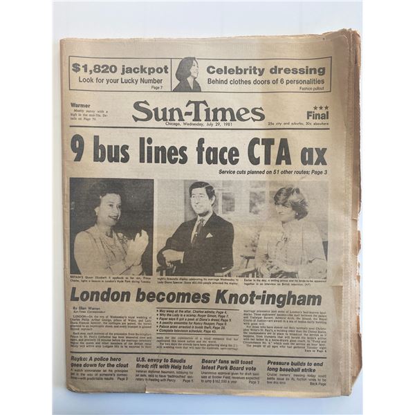 Chicago Sun-Times Original 1981 Vintage Newspaper