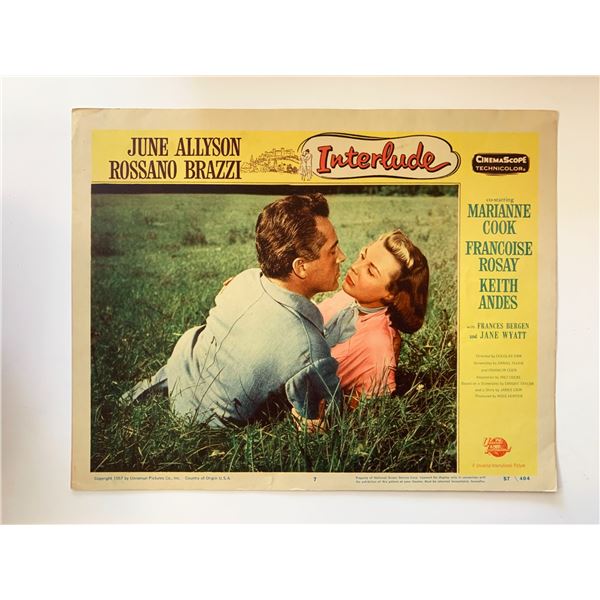Interlude original 1957 vintage lobby card