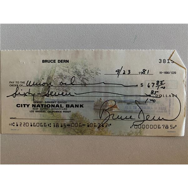 Bruce Dern signed check