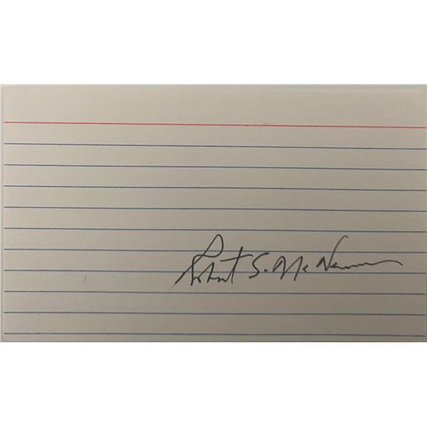 8th US Secretary of Defense Robert McNamara original signature