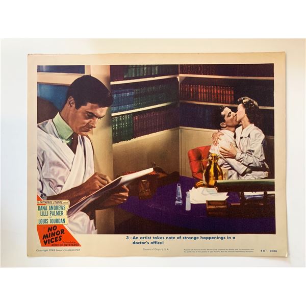 No Minor Vices original 1948 vintage lobby card