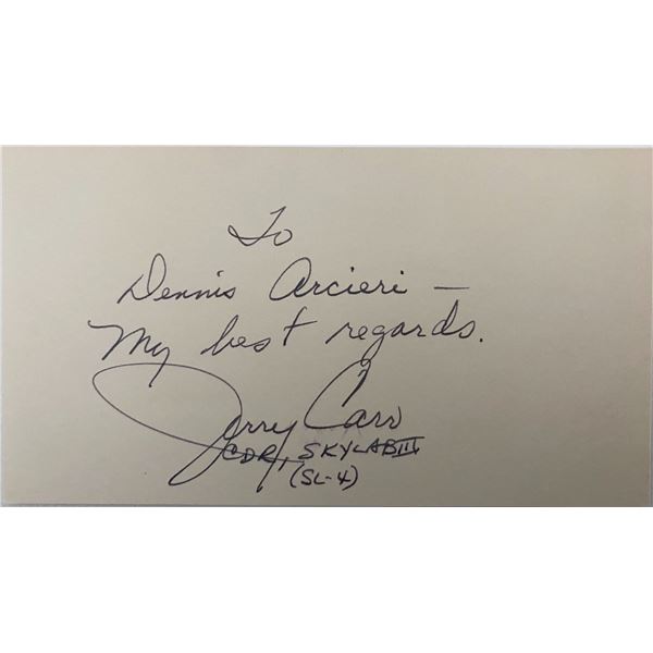 USMC Colonel Jerry Carr signed note