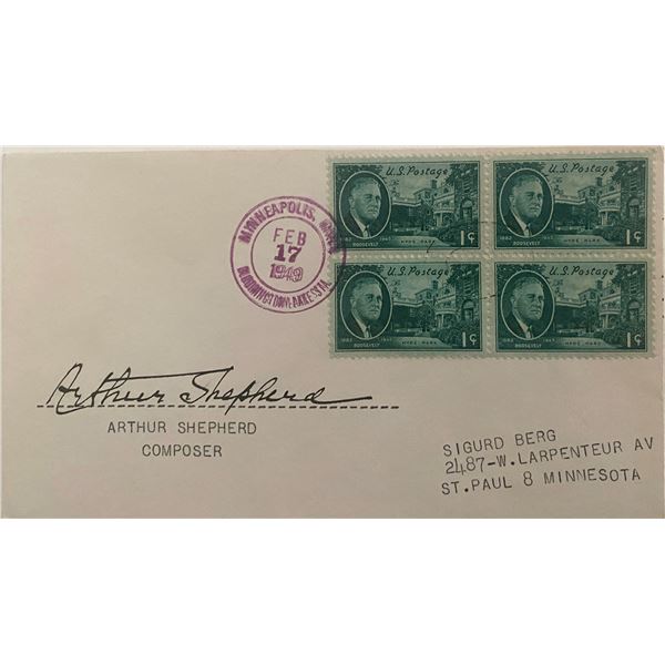 Composer Arthur Shepherd signed 1949 cover