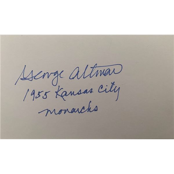 1955 Kansas City Monarchs George Altman original signature