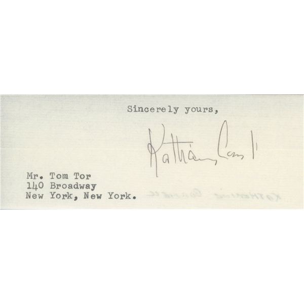 Katharine Cornell signature cut