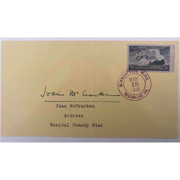Good News Actress Joan McCracken signed note