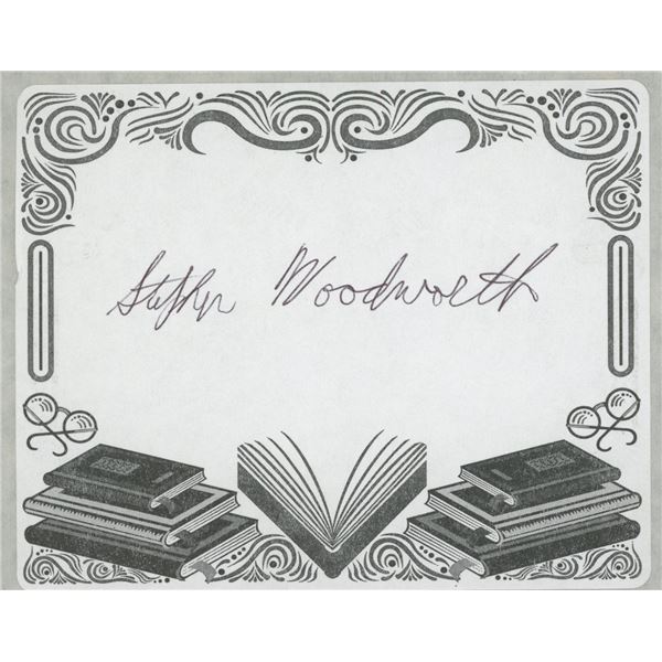 Stephen Woodworth signed bookplate